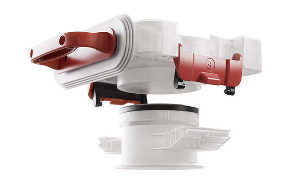 Front view of Ezi-Dock CSV Mk5 single-use transfer system assembly for secure pharmaceutical powder containment and HPAPI material transfer.