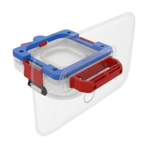 Ezi-Flow™ CSV All Plastic MK4 shown from the top as a closed single-use port system for containment powder transfer in pharma applications
