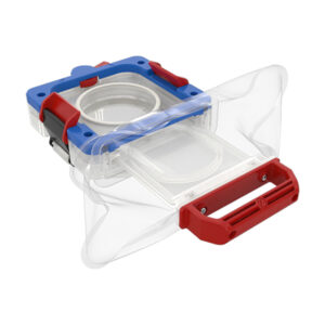 Side view of Ezi-Flow CSV All Plastic MK4 with valve in open position and containment sleeve visible