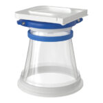 Product Image of the Ezi-Flow™ CSV Flexible Adaptor Chute with Tri-Clamp mounting flange and blue silicone seals for dust-free connection to pharmaceutical processing equipment