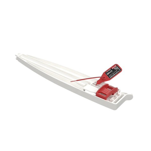 Side view of Ezi-Grip single-use bag clamp for secure pharmaceutical handling of chargebags